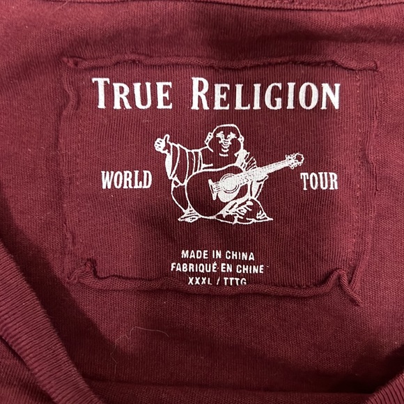 True Religion Maroon Half Buddha T Shirt Size XXXL - Picture 3 of 9